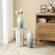 Glitzhome Set of 2 Abstract Ombre Aqua Metal Vases