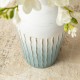 Glitzhome Set of 2 Abstract Ombre Aqua Metal Vases