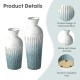 Glitzhome Set of 2 Abstract Ombre Aqua Metal Vases