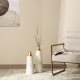 Glitzhome Set of 2 Modern White & Gold Stripes Metal Vases