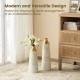 Glitzhome Set of 2 Modern White & Gold Stripes Metal Vases