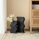 Glitzhome Set of 2 Modern Black Textured Ripple Metal Vases