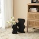 Glitzhome Set of 2 Modern Black Textured Ripple Metal Vases