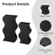 Glitzhome Set of 2 Modern Black Textured Ripple Metal Vases