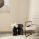 Glitzhome Set of 2 Modern Black Textured Ripple Metal Vases