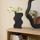 Glitzhome Set of 2 Modern Black Textured Ripple Metal Vases