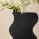 Glitzhome Set of 2 Modern Black Textured Ripple Metal Vases