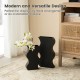 Glitzhome Set of 2 Modern Black Textured Ripple Metal Vases