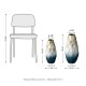 Glitzhome Set of 2 Abstract Ombre  Blue and Gold Metal Vases