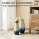 Glitzhome Set of 2 Abstract Ombre  Blue and Gold Metal Vases