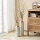 Glitzhome Set of 2 Modern White and Gold Metal Floor Vases