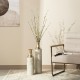 Glitzhome Set of 2 Modern White and Gold Metal Floor Vases