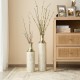 Glitzhome Set of 2 Modern White and Gold Metal Floor Vases