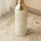 Glitzhome Set of 2 Modern White and Gold Metal Floor Vases