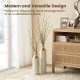 Glitzhome Set of 2 Modern White and Gold Metal Floor Vases