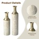 Glitzhome Set of 2 Modern White and Gold Metal Floor Vases