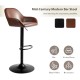 Glitzhome Mid-Century Modern Brown Leatherette Gaslift Adjustable Swivel Bar Stool