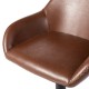 Glitzhome Mid-Century Modern Brown Leatherette Gaslift Adjustable Swivel Bar Stool