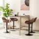 Glitzhome Mid-Century Modern Brown Leatherette Gaslift Adjustable Swivel Bar Stool