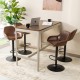 Glitzhome Mid-Century Modern Brown Leatherette Gaslift Adjustable Swivel Bar Stool