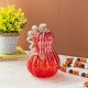 Glitzhome 8.5"H Fall Red Glass Gourd with Glitter