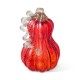 Glitzhome 8.5"H Fall Red Glass Gourd with Glitter