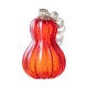 Glitzhome 8.5"H Fall Red Glass Gourd with Glitter