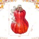 Glitzhome 8.5"H Fall Red Glass Gourd with Glitter