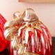 Glitzhome 6"H Fall Red Glass Pumpkin with Glitter