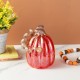 Glitzhome 6"H Fall Red Glass Pumpkin with Glitter