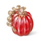 Glitzhome 6"H Fall Red Glass Pumpkin with Glitter