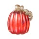 Glitzhome 6"H Fall Red Glass Pumpkin with Glitter