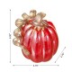 Glitzhome 6"H Fall Red Glass Pumpkin with Glitter