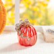 Glitzhome 6"H Fall Red Glass Pumpkin with Glitter