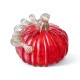 Glitzhome 6"D Fall Red Glass Pumpkin with Glitter