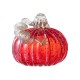 Glitzhome 6"D Fall Red Glass Pumpkin with Glitter