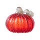 Glitzhome 6"D Fall Red Glass Pumpkin with Glitter