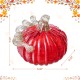 Glitzhome 6"D Fall Red Glass Pumpkin with Glitter