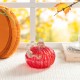 Glitzhome 6"D Fall Red Glass Pumpkin with Glitter