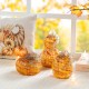 Glitzhome 8.5"H Fall Multi Stripes Glass Gourd