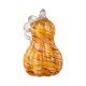 Glitzhome 8.5"H Fall Multi Stripes Glass Gourd