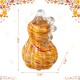 Glitzhome 8.5"H Fall Multi Stripes Glass Gourd