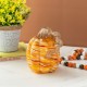Glitzhome 6"H Fall Multi Stripes Glass Pumpkin