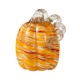 Glitzhome 6"H Fall Multi Stripes Glass Pumpkin