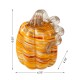 Glitzhome 6"H Fall Multi Stripes Glass Pumpkin