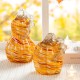 Glitzhome 6"H Fall Multi Stripes Glass Pumpkin