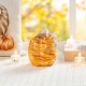 Glitzhome 6"H Fall Multi Stripes Glass Pumpkin