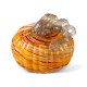 Glitzhome 6"D Fall Multi Stripes Glass Pumpkin
