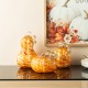 Glitzhome 6"D Fall Multi Stripes Glass Pumpkin
