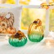 Glitzhome 5.75"D  Gradient Turquoise Glass Pumpkin